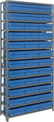 Miniatura 218 de Quantum QSBU-245BK Heavy Duty Shelving Unit with (7) Shelves and (24) QUS245 Black Bins for Garage Warehouse Storage Distribution 400 lb Load