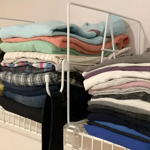 Miniatura 8 de Evelots Separadores de estantes de alambre, organización y almacenamiento adicionales para el armario para el hogar u oficina, paquete de 4, nuevos