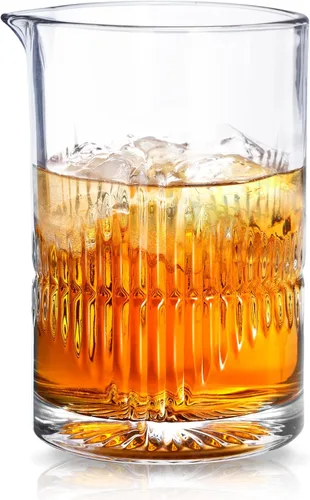 KITESSENSU Vaso mezclador de cóctel prémium de 23 onzas, accesorios de barra mezcladora de cóctel de cristal para mezclar y agitar, jarra mezcladora