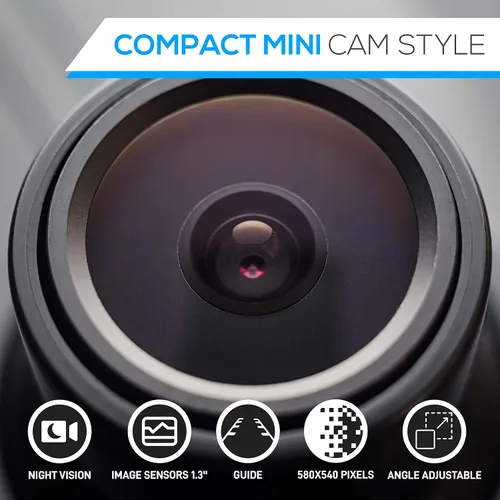 Miniatura 5 de Pyle - Cámara universal delantera y trasera para salpicadero, 580 x 540 píxeles, compacta mini cámara de respaldo para automóvil con visión