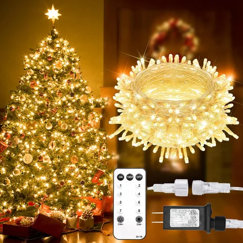 Miniatura 17 de suddus - Guirnalda 100 luces led conectable, control remoto, enchufe, impermeable, regulable, cable transparente, exterior, otoño, Halloween, Acción
