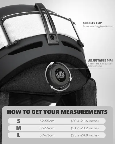Miniatura 3 de Findway - Juego de Casco de Esquí, Casco de Snowboard con Gafas para Adultos [A Prueba de Golpes] Casco de Deportes de Nieve Seguro y Duradero
