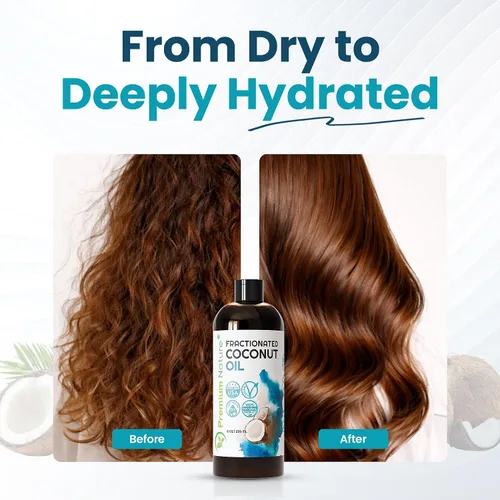 Miniatura 6 de Aceite de coco fraccionado de 8 onzas, 100% puro, ligero, inodoro e incoloro aceite de coco líquido para piel, cabello, masaje, belleza y mezcla
