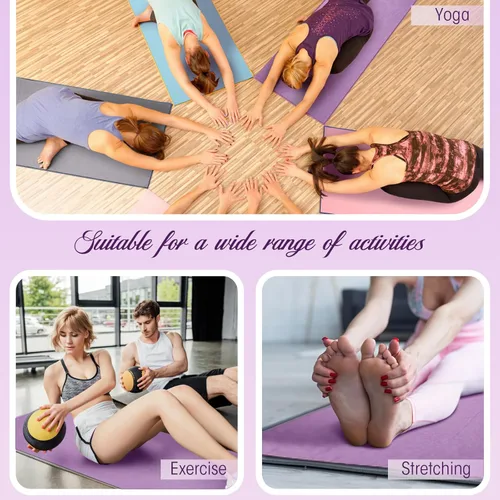 Miniatura 6 de Breling Paquete de 4 toallas de yoga, toalla de yoga caliente de 72 x 24 pulgadas, tapete de microfibra antideslizante con puntos de agarre, ultra