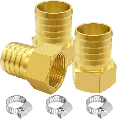 Miniatura 16 de Uenede 6 accesorios de púas de manguera de latón de 1/2 pulgada NPT hembra a 1/2 pulgadas, conector adaptador de púas incluye 6 abrazaderas de acero