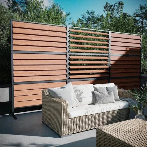 Miniatura 9 de Modern Shade - Pantalla de valla de privacidad de madera de 5' x 3' (1 panel) de madera natural, panel de valla de privacidad al aire libre