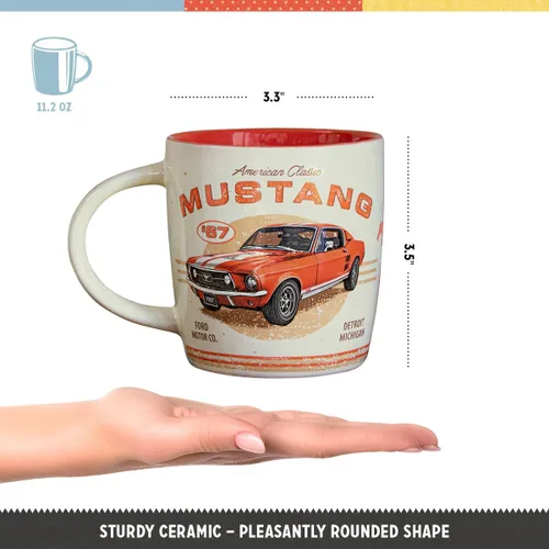 Miniatura 2 de Nostalgic-Art Taza de café retro, 11.2 oz, Ford Mustang – GT 1967 Red – Idea de regalo para los fanáticos de Ford, producto oficial de licencia