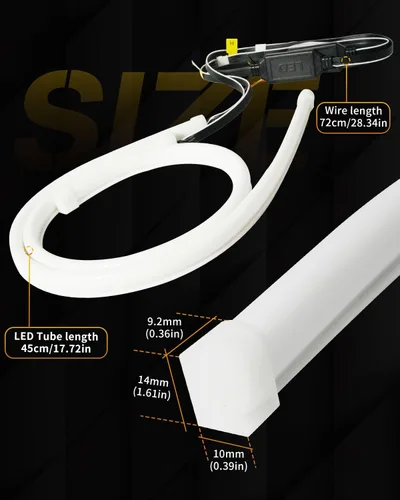 Miniatura 2 de Qasim Tira de señal de giro secuencial LED, tira de faros LED de 18 pulgadas, luz diurna de 12 V, tubo LED para decoración interior y exterior