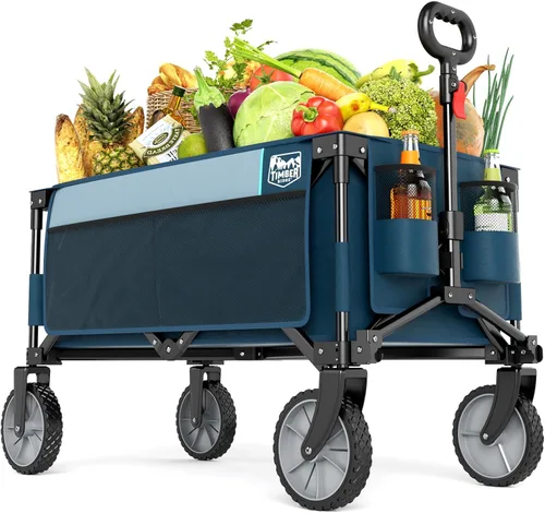 Miniatura 16 de Timber Ridge 350L Carro de Carga Plegable Extra Grande con Freno, Carros de Utilidad Plegables para Acampada al Aire Libre de Alta Resistencia