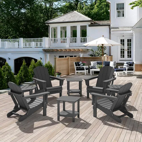 Miniatura 9 de SERWALL Mesa Adirondack de exterior - Mesa auxiliar gris