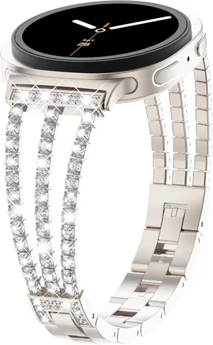 Miniatura 55 de KADES Compatible with Samsung Galaxy Watch 8/8 Classic / 7/6 / 5/4 Band, 40mm 44mm 45mm 47mm, Luxury Diamond Bracelet Chain Band for Women, Bling