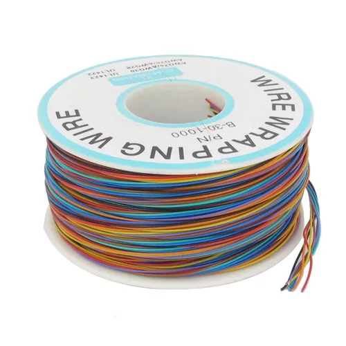 Miniatura 3 de P/N B-30-1000 - Carrete de cable de cobre chapado en estaño 30 AWG, 820.2 ft, soldadura de PCB blanco, recubierto de PVC, alambre de cobre estañado