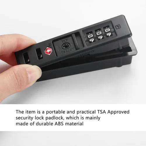 Miniatura 3 de 2 cerraduras de equipaje con cremallera integradas T-S-A 007 con certificación TSA, adecuadas para PC, ABS, PP rígidas con cremallera, reemplazo