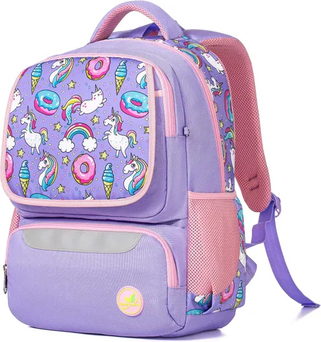 Unicorn Kitty - Mochila escolar para niñas y niños, mochila grande de 16 pulgadas, casual, mochila de dibujos animados, Unicorn Kitty, Mochilas tipo