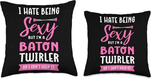Miniatura 3 de Majorette & Baton Twirler Shirts & Merch Gymnastic Majorette Cheerleader Baton Twirler Throw Pillow, 16x16, Multicolor