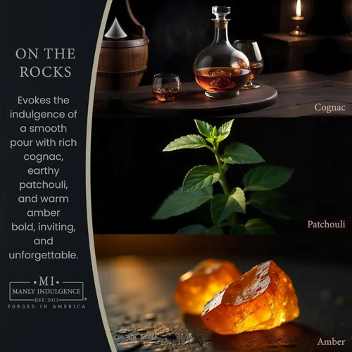 Miniatura 2 de Manly Indulgence On The Rocks Velas perfumadas para hombres, 2 mechas, 16.5 onzas, cera de mezcla de soja premium, 60 horas de combustión, velas