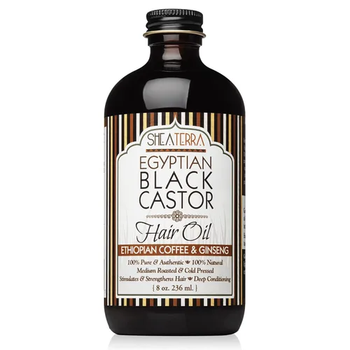 Miniatura 11 de Shea Terra Organics Aceite de ricino negro egipcio para el crecimiento del cabello, argán y alma, tratamiento natural para el cabello, 8 onzas