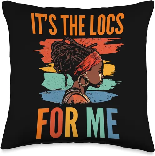 Locs Afro Dreadlocks Love Natural Beauty Hair It's the Locs for Me Afro Hair - Almohada negra americana africana, 16 x 16 pulgadas, multicolor