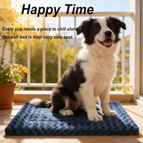 Miniatura 6 de Tapete de Cama para Perro - Tapetes de Cama Reversibles para Jaula de Perro, Suave y Transpirable, Almohadilla para Perrera, Cama de Jaula Duradera