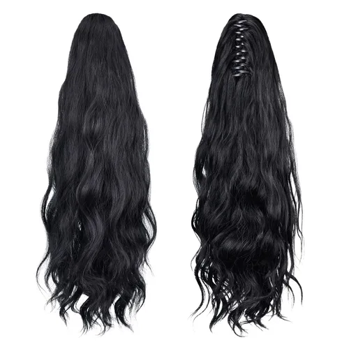 Miniatura 97 de Extensiones de cola de caballo de cabello rubio, extensiones de cola de caballo para mujer, pinza de extensiones de cabello rizado de 12 pulgadas