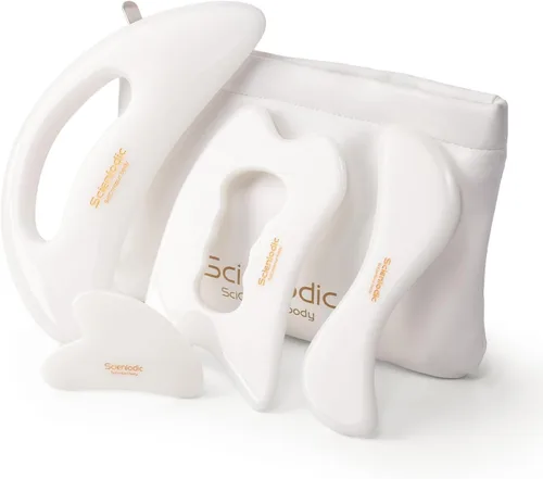 Miniatura 16 de Scienlodic Gua Sha - Herramienta de masaje con mango (resina), herramienta de raspado Guasha más grande para masaje de espalda, cuello, cara
