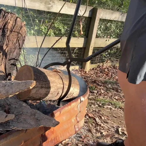 Miniatura 6 de Pinzas para Leña de Servicio Pesado – Pinzas Grandes para Chimenea de 42" Agarrador de Troncos con Forma de Tijera Serrada, Pinzas Portátiles