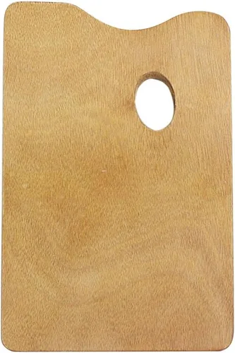 Miniatura 4 de Healifty Paleta de pintura al óleo de madera cuadrada con agujero para el pulgar, superficie lisa recubierta de aceite para acuarela acrílica