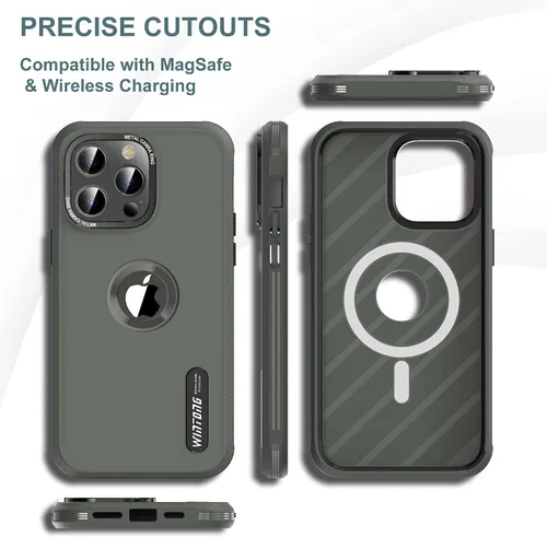 Miniatura 5 de WINTONG Funda magnética compatible con iPhone 13 Pro Max de 6.7 pulgadas, protección de cuerpo completo, resistente a prueba de golpes, funda rígida