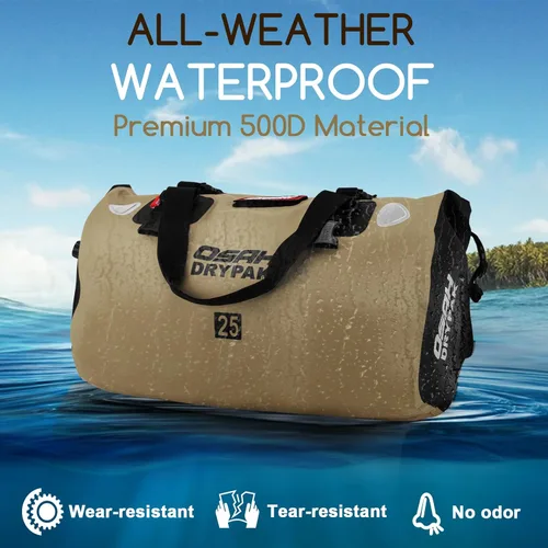 Miniatura 4 de OSAH DRYPAK Bolsa de lona impermeable – Bolsa seca para motocicleta con gran espacio de almacenamiento, bolsas de equipaje impermeables con bolsillo