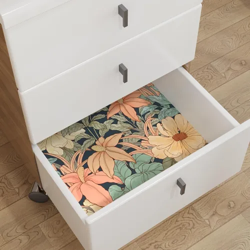 Miniatura 5 de Laatse Papel Tapiz Floral Despegar y Pegar, Papel Tapiz Vintage de Peonías y Margaritas, Papel de Contacto Floral Autoadhesivo Mural de Pared