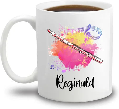 Miniatura 14 de Taza de café blanca con nombre personalizado para reproductor de piano, 11 y 15 onzas, taza de café con instrumento musical de piano, regalos