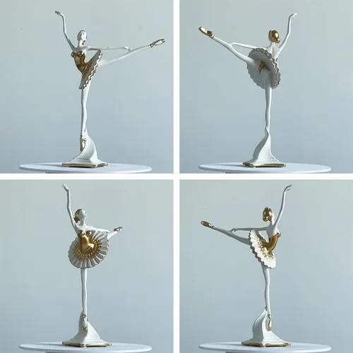 Miniatura 3 de HAUCOZE - Estatua de bailarina de bailarina, escultura de yoga para mujer, decoración moderna, 12 pulgadas