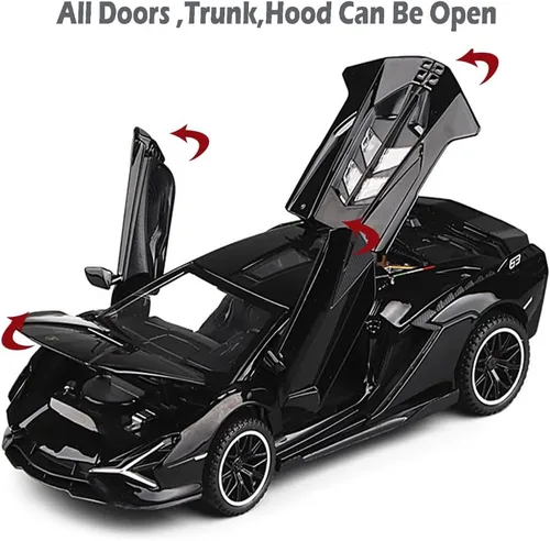 Miniatura 3 de Coche de Juguete Lambo Sian FKP3 Modelo de Coche Fundido con Luces y Sonido, Coche de Juguete con tracción trasera para niños de 3, 4, 5, 6 + años