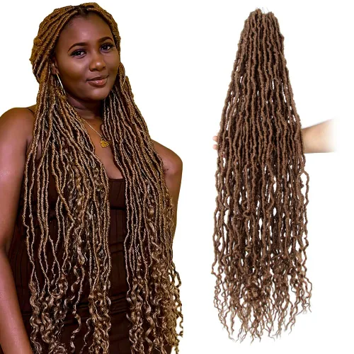 Miniatura 46 de BOHOBABE Rastas Falsas de Cabello de Ganchillo de 30 Pulgadas, Rastas Suaves Boho de Ganchillo con Puntas Rizadas, Rastas Largas de Diosa Bohemia