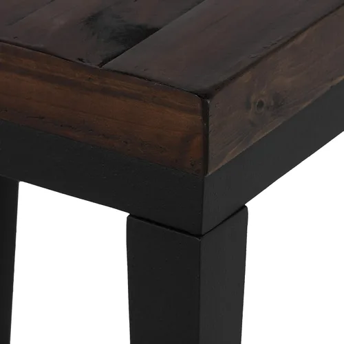 Miniatura 5 de Cortesi Home Omaha - Mesa auxiliar en madera maciza y meta, 22 pulgadas de alto, marrón oscuro