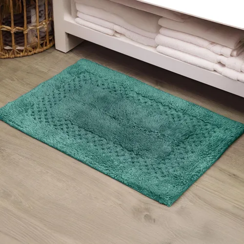 Miniatura 103 de Home Weavers Classy - Juego de alfombras de baño 100 % algodón, decoración de baño, lavable, extrasuave y absorbente, tapete de cocina, juego de Aqua