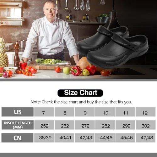 Miniatura 5 de Zapatos de chef unisex resistentes al aceite, zuecos de chef, zapatos de enfermería, zapatos de cocina para hombres, zapatos de trabajo impermeables
