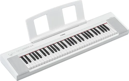 Yamaha Piaggero NP15WH - Piano digital ultraportátil de 61 teclas, teclas sensibles al tacto, metrónomo, función de grabación, blanco