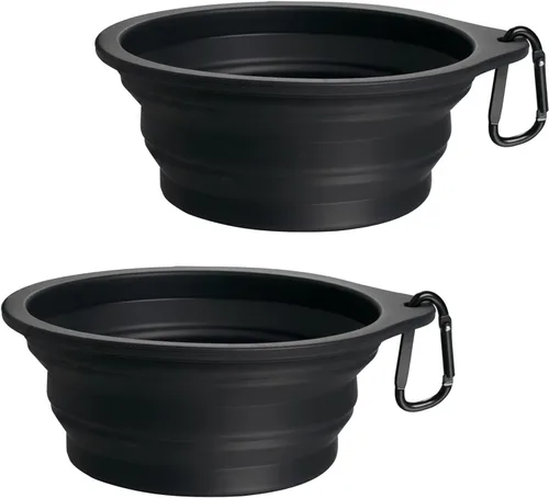 Miniatura 17 de PetBonus - 2 unidades de tazones plegables de silicona para perros, libres de BPA, aptos para lavavajillas, portátiles, plegables, expandibles