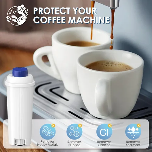 Miniatura 5 de Reemplazo de filtro de agua DLSC002 compatible con filtro de máquina de café Delonghi, suavizador de carbón activado para De'longhi Magnifica evo