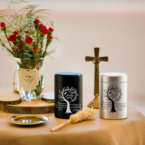 Miniatura 8 de Mini urnas de cremación para cenizas humanas, juego de 8 urnas pequeñas de recuerdo para compartir, aleación de aluminio, soporte decorativo