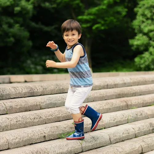 Miniatura 6 de CasaMiel Botas de lluvia unisex para niños pequeños, botas de lluvia para niñas y niños, botas de lluvia de goma natural hechas a mano para niños