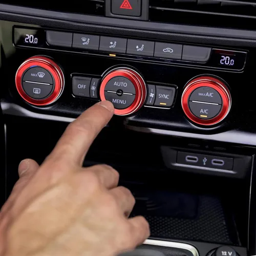 Miniatura 7 de Auovo Cubiertas de perilla de CA compatibles con accesorios Volkswagen VW, Tiguan Taos, Jetta, Passat, Atlas, Golf R Beetle, aleación de aluminio