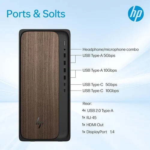 Miniatura 6 de HP OmniDesk (Envy Next Brand) M03 Tower Desktop para profesionales, Core Ultra 7 265 Rendimiento para multitarea y productividad, 16 GB DDR5 RAM, 1