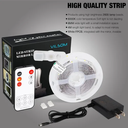Miniatura 2 de Kit de Luces LED para Espejo de Tocador, 13 pies/4M 240 LEDs Luz de Espejo de Tocador de Maquillaje para Juego de Mesa de Tocador de Maquillaje