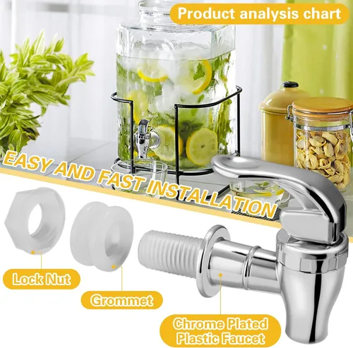 Miniatura 5 de Boquilla de repuesto para dispensador de bebidas para grifo dispensador de bebidas, grifo estilo empuje para jarra dispensadora de bebidas, grifo