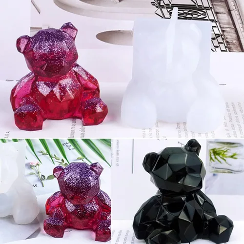 Miniatura 8 de Molde de oso 3D para manualidades, adornos de resina epoxi, colgante colgante, decoración del hogar, molde de fundición, molde de silicona