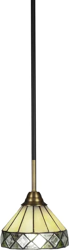 Miniatura 253 de Toltec Lighting Paramount - Mini colgante de 1 luz en acabado negro mate con cristal de arte perla de 7 pulgadas y estilo negro