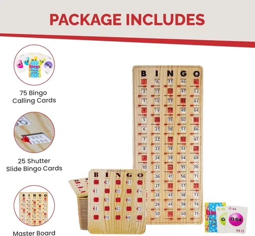 Miniatura 4 de MR CHIPS Tarjetas de bingo a prueba de atascos con ventanas deslizantes, 25 tarjetas de obturador de bingo reutilizables, 75 tarjetas de llamadas