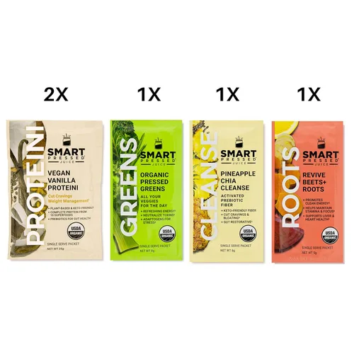 Miniatura 3 de SMART Pressed Juice 1-Day Organic Juice Cleanse Programa de desintoxicación saludable Proteína de vainilla vegana, jugo verde, jugo de remolacha